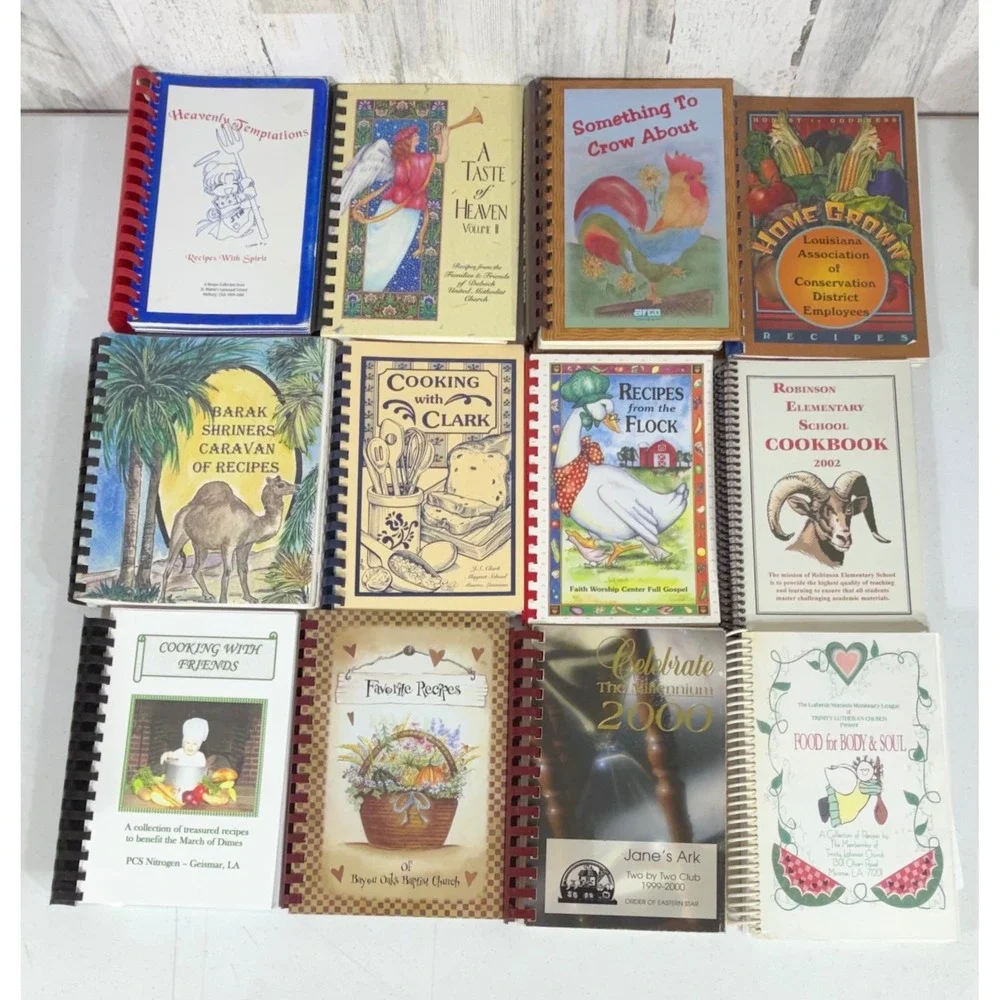 Louisiana Cookbook Collection Lot 12 Spiral Bound Church Community Group‎ 2000s